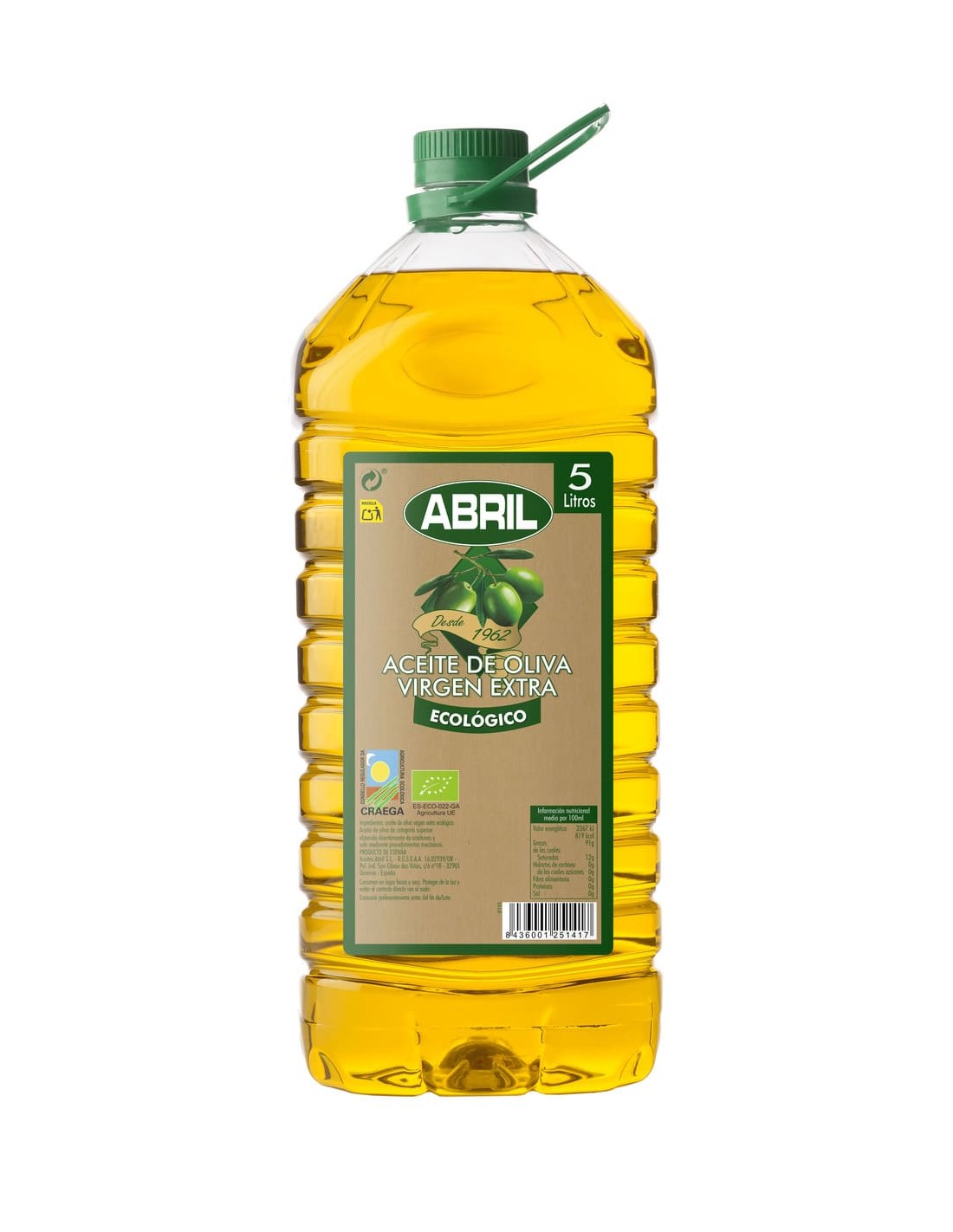 Aceite De Oliva Virgen Extra Ecológico 5l - Abril_0