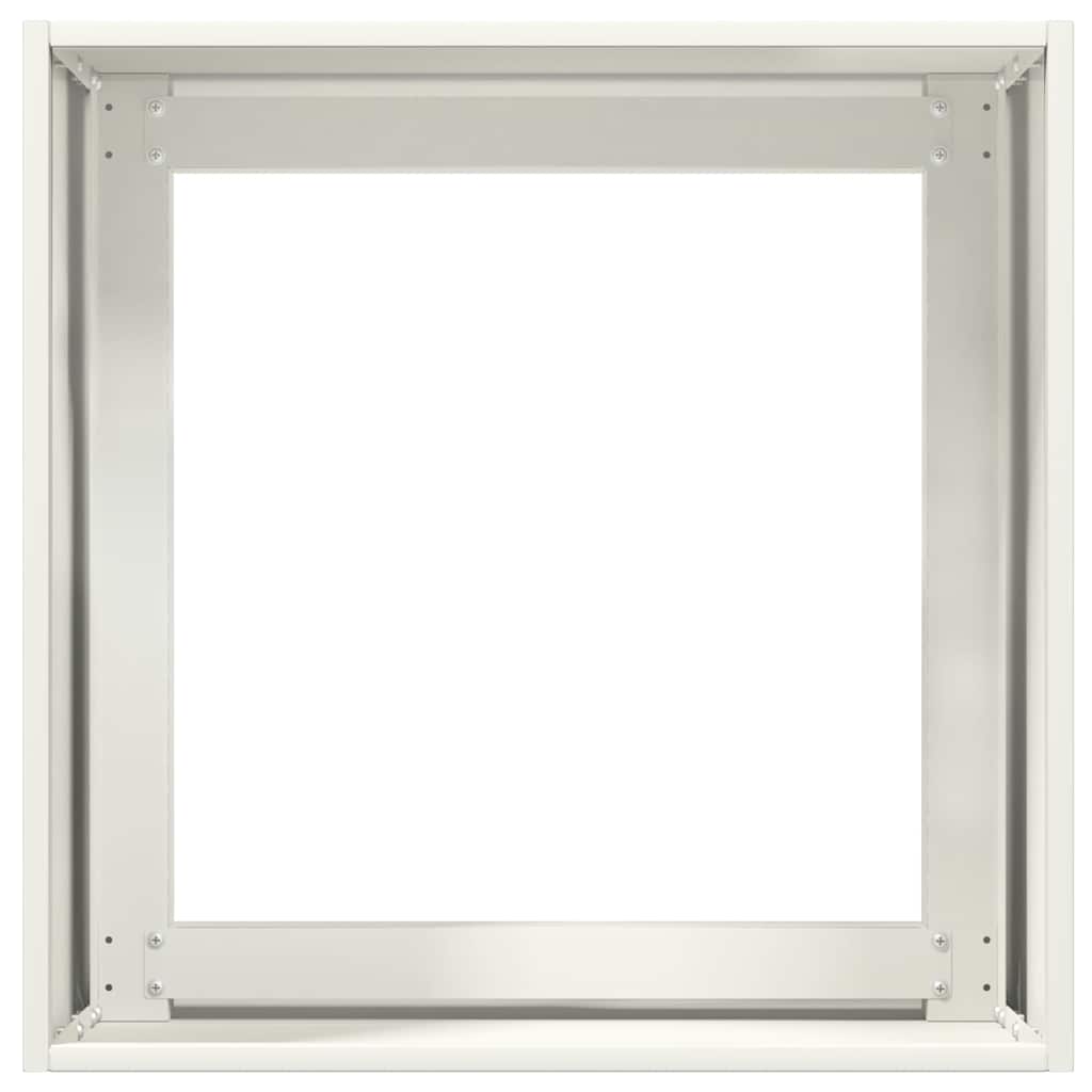 Jardinera De Acero Laminado En Frío Blanco 40x40x40 Cm_4
