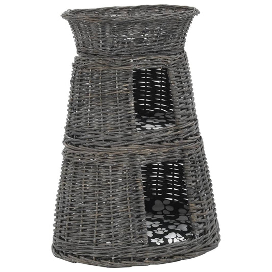 Cestas De Gatos 3 Uds Con Cojines Sauce Natural Gris 47x34x60cm_0