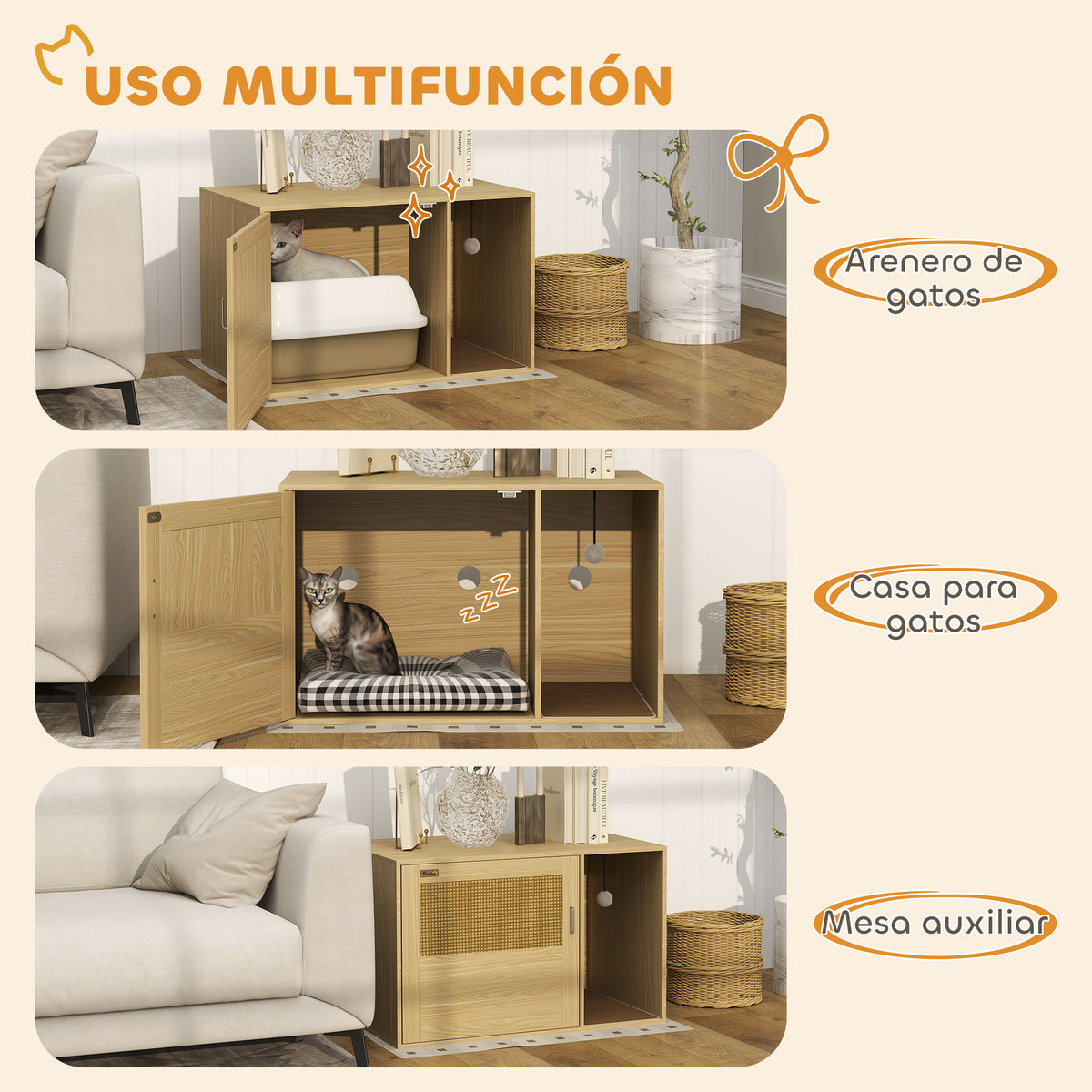 Mueble Arenero Pawhut Aglomerado De Madera Roble 80x50x50 Cm D31-105v00ak_3
