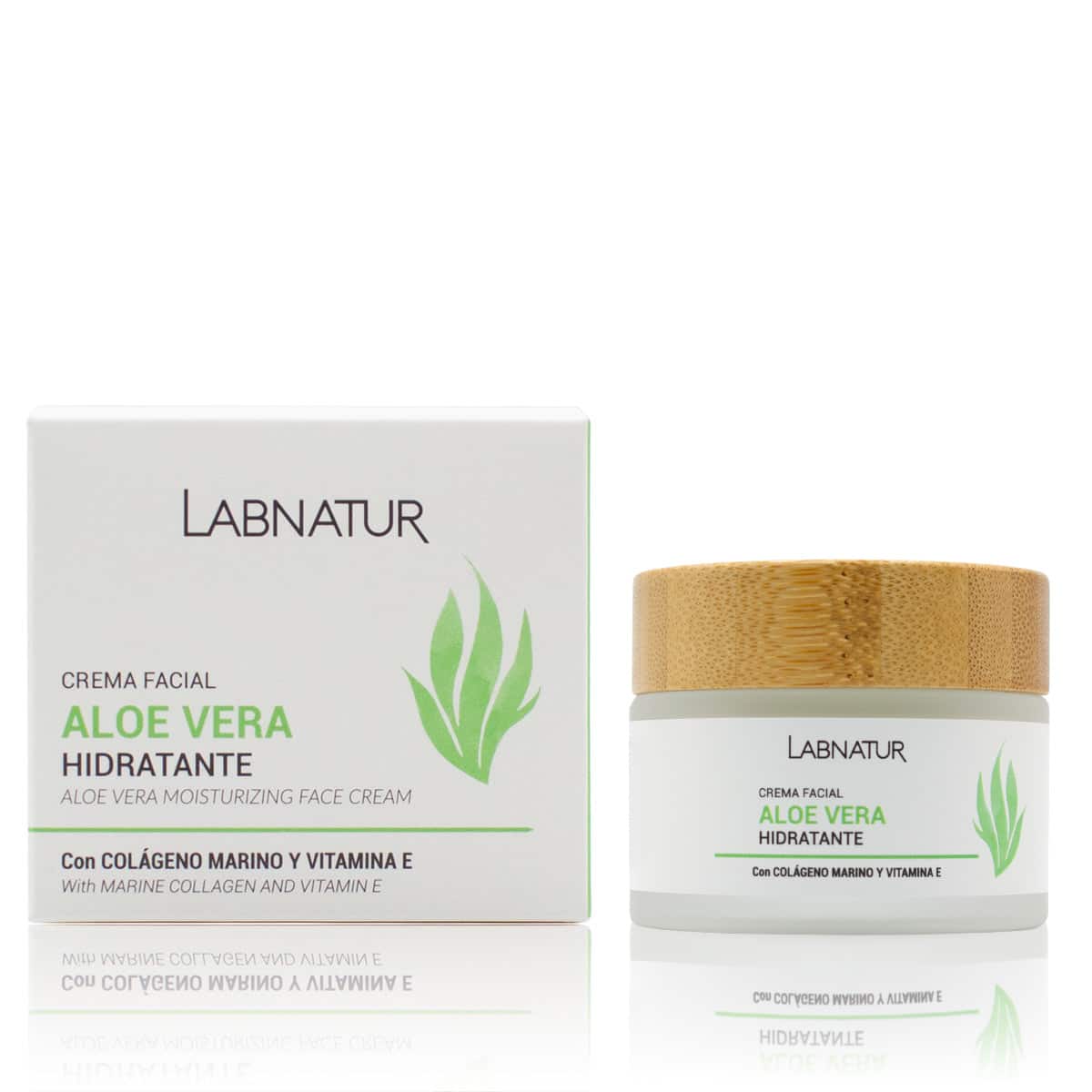 Crema Facial de Aloe Vera Labnatur 50 ml | Colágeno Marino y Vitamina E | Hidrata, Calma y Mejora la Elasticidad_0