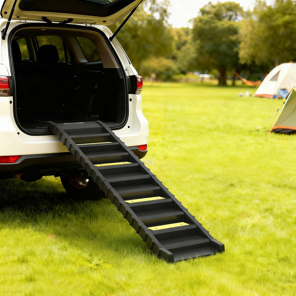 Pawhut Rampa Para Perros Plegable 154 Cm Con 10 Escalones Antideslizantes Negro_1