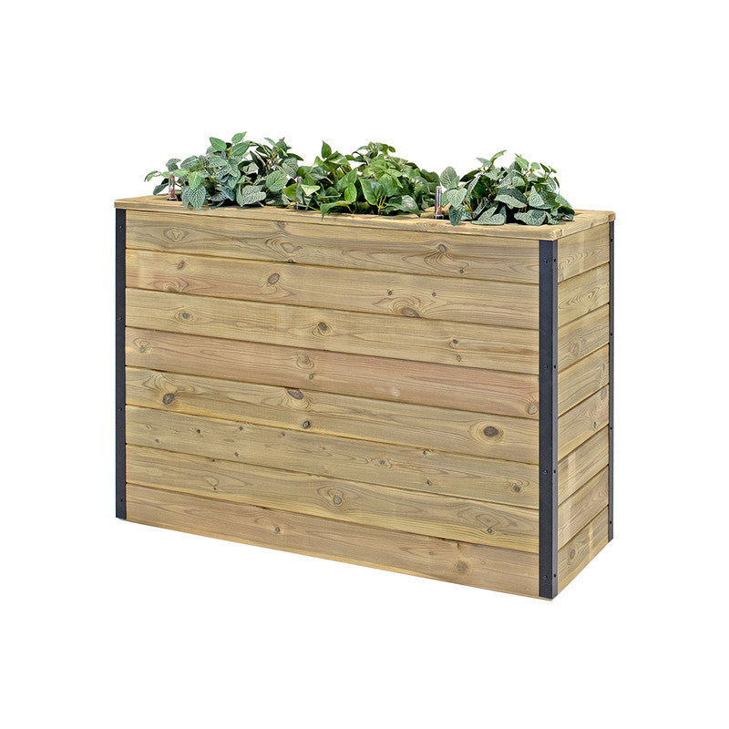 Jardinera Con Autorriego De Madera Nidum Interior Y Exterior Hortalia 110x40x80 Cm_0