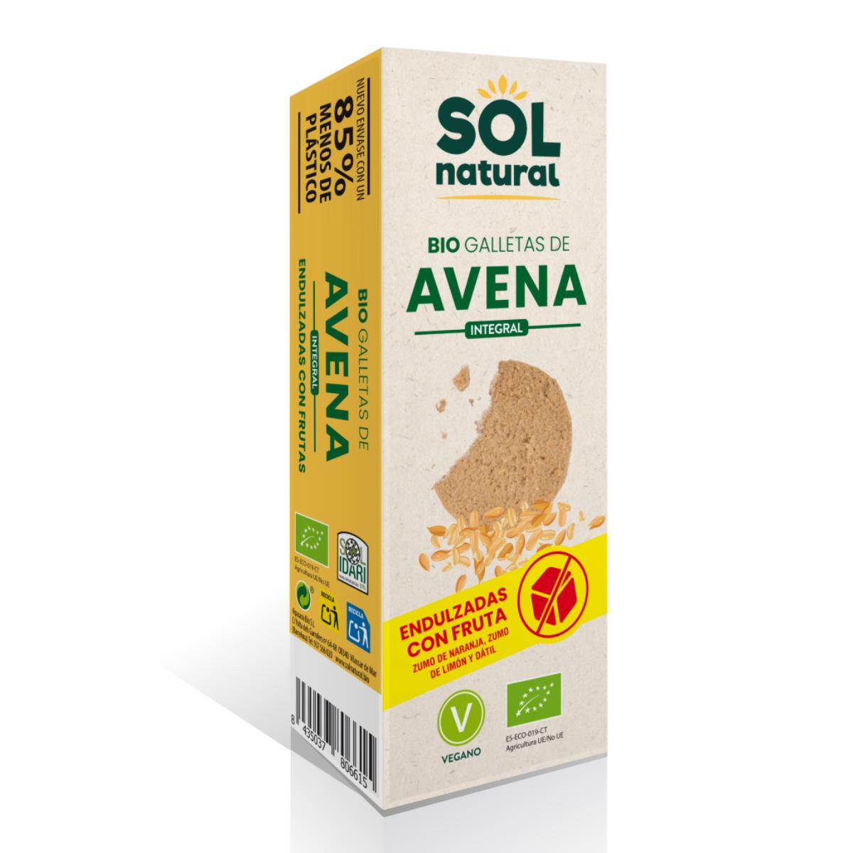 Galletas de avena endulzadas con fruta Bio Sol Natural 175g
