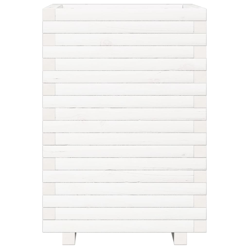 Jardinera Madera Maciza De Pino Blanco 50x50x72 Cm_4