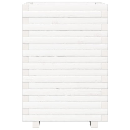 Jardinera Madera Maciza De Pino Blanco 50x50x72 Cm_4