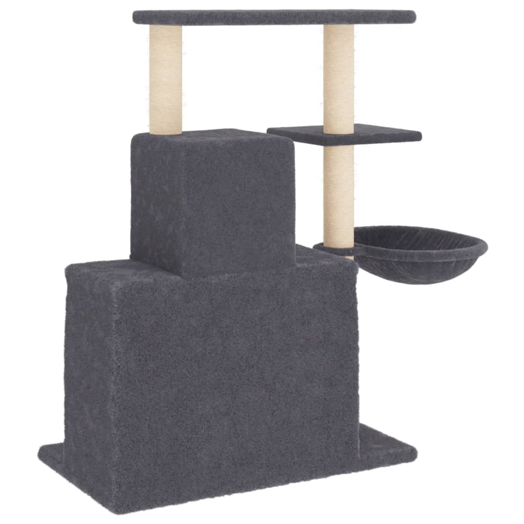 Rascador Para Gatos Con Postes De Sisal Gris Oscuro 83 Cm_4