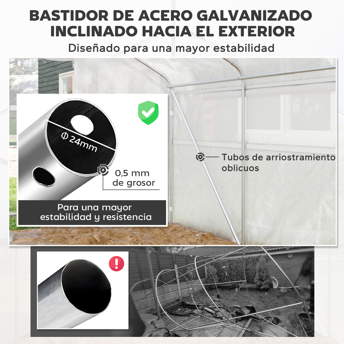 Outsunny Invernadero De Exterior 4x3x2 M Con Cubierta De Pe Anti-uv Blanco_5
