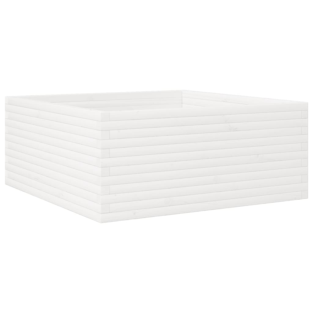 Jardinera Madera Maciza De Pino Blanco 110x110x46 Cm_0