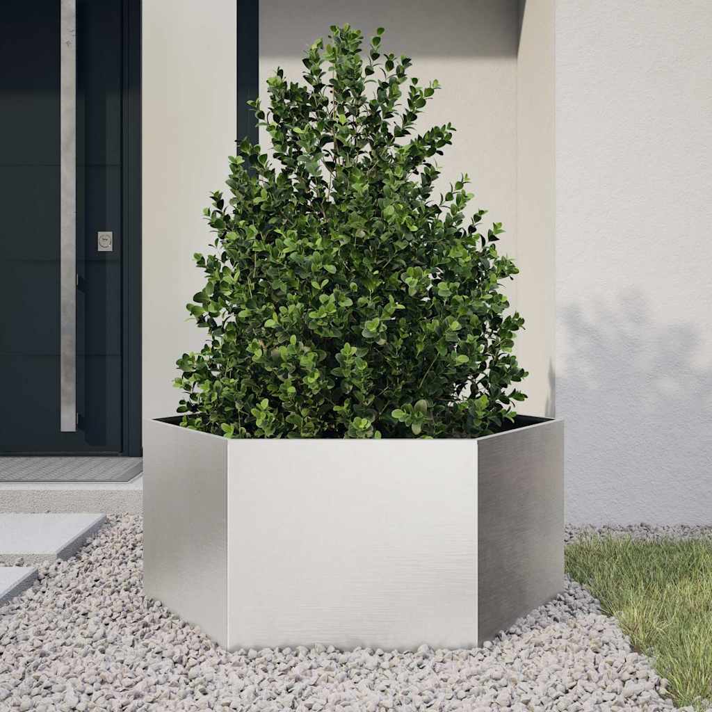Jardinera Hexagonal De Acero Inoxidable 104x90x45 Cm_0
