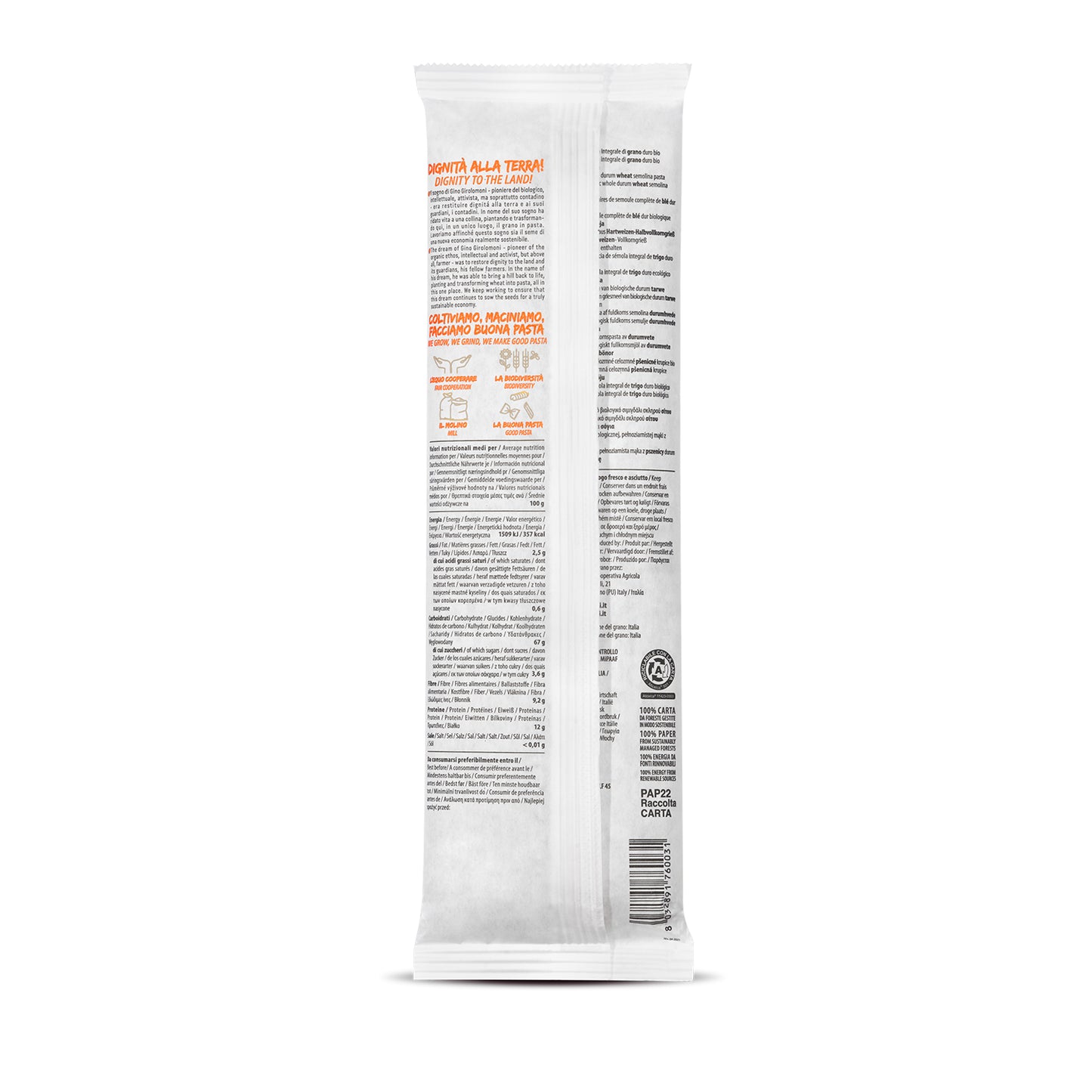 Espagueti integral bio Girolomoni 500gr