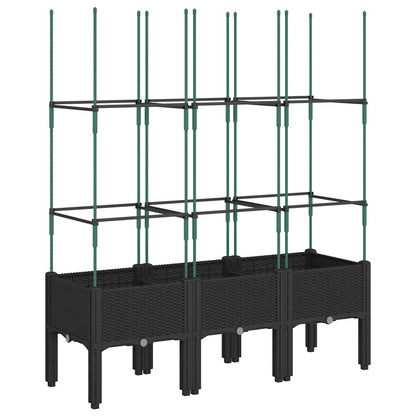 Jardinera Con Enrejado Pp Negro 120x40x142,5 Cm_0