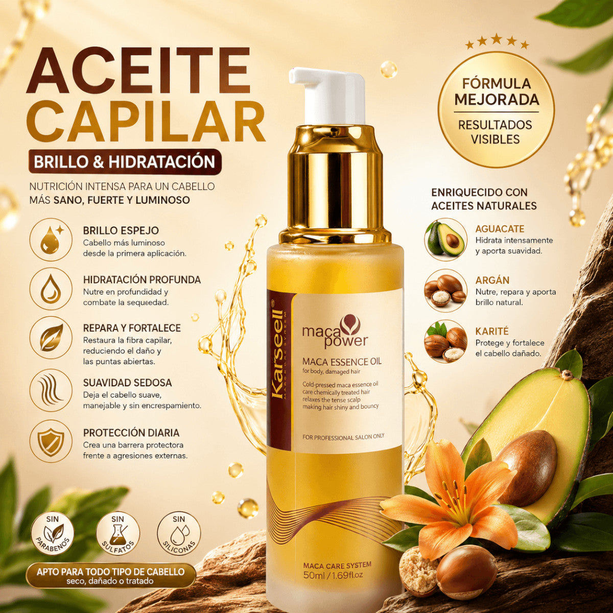 Sérum de Aceite de Argán Karseell 50 ml