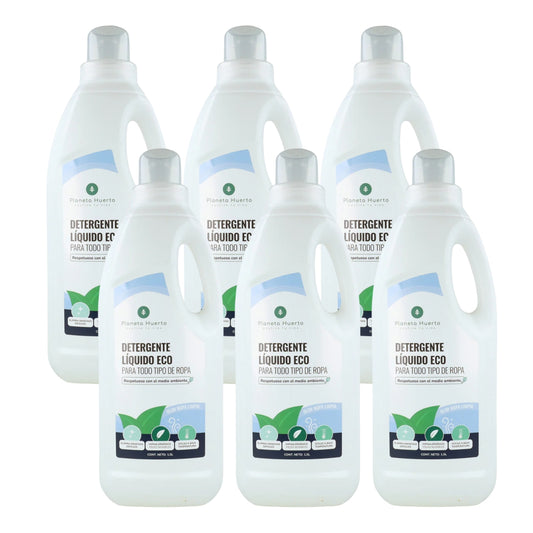 Pack 6xDetergente Líquido Ropa ECO Aroma natural a ropa limpia Planeta Huerto   1,5 Litros