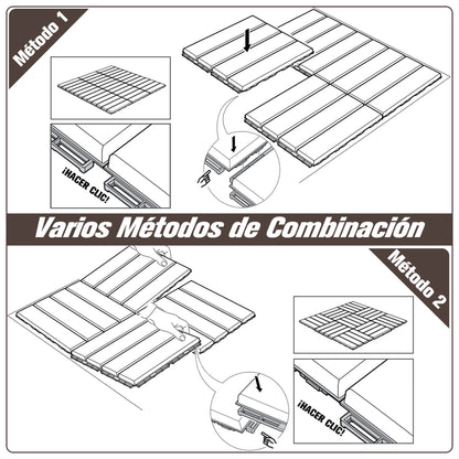 Outsunny Baldosas Cuadradas Para Suelos 30x30 Paquete De 9 Piezas Cubre 0.81 M²_5