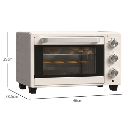 Homcom Horno Eléctrico De Sobremesa De 21l 1400w Con Temporizador Crema_2