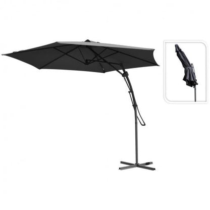 Parasol Excéntrico Ambiance 150 x 150 x 245 cm - Varios colores Gris oscuro