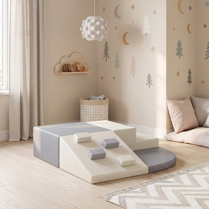 Blocos De Espuma Infantil Aiyaplay Pu, Epe Cinzento-claro E Bege 80x80x20 Cm_1