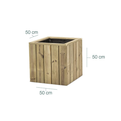 Jardinera De Madera Para Exterior Atrium Hortalia 50x50x50 Cm_5