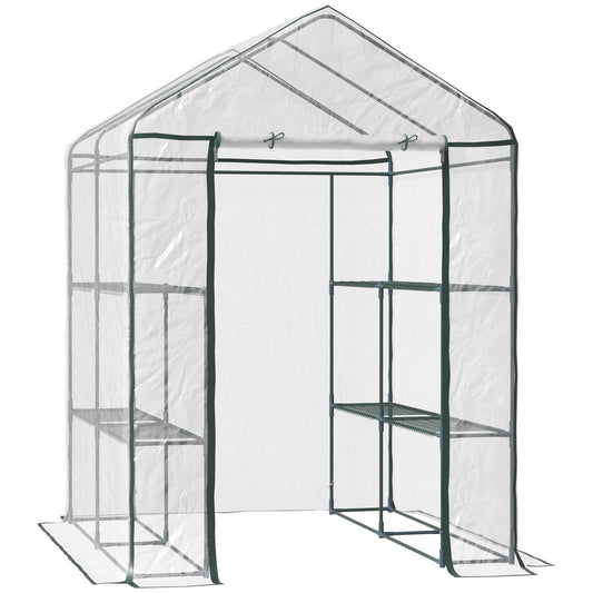 Invernadero Transparente Outsunny Transparente Y Verde 143x143x195cm_0