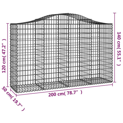Cestas De Gaviones 3 Uds Forma De Arco Hierro 200x50x120/140 Cm_5