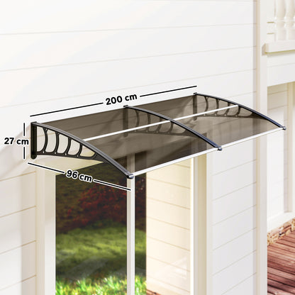 Outsunny Tejadillo De Protección 200x96 Cm Para Puertas Y Ventanas Marrón_2