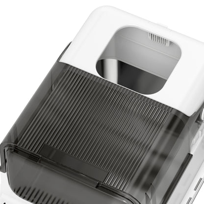 Pawhut Arenero Para Gatos De Acero Inoxidable Xxl Tapa Abatible Blanco_4