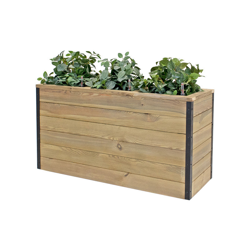 Jardinera Con Autorriego De Madera Nidum Interior Y Exterior Hortalia 110x40x60 Cm_0