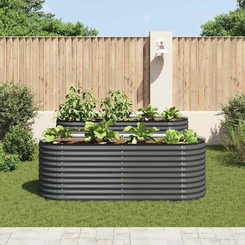 Arriate De Acero Galvanizado Gris 240x80x81 Cm_2