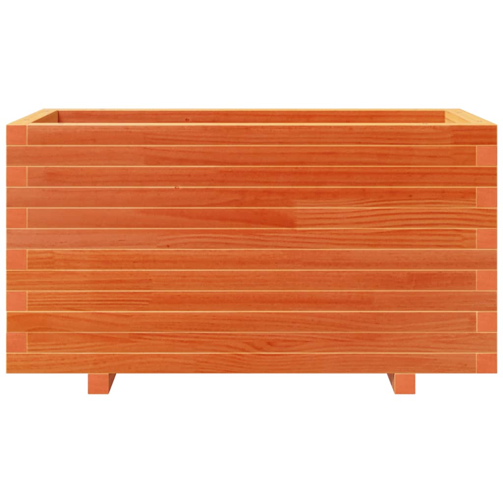 Jardinera Madera Maciza De Pino Marrón Cera 90x40x49,5 Cm_4
