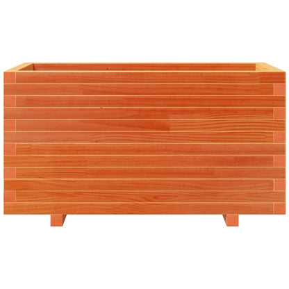 Jardinera Madera Maciza De Pino Marrón Cera 90x40x49,5 Cm_4