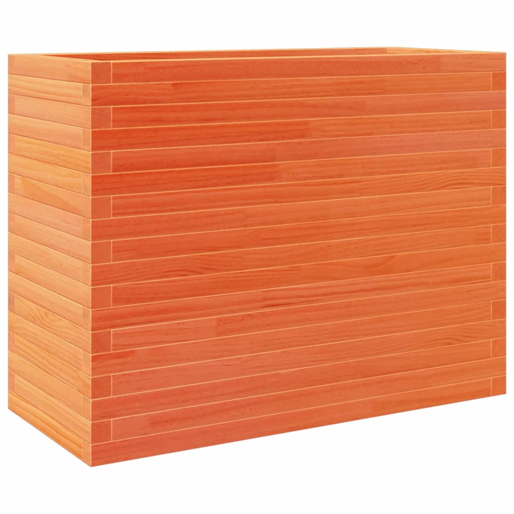 Jardinera Madera Maciza De Pino Marrón Cera 90x40x68,5 Cm_0