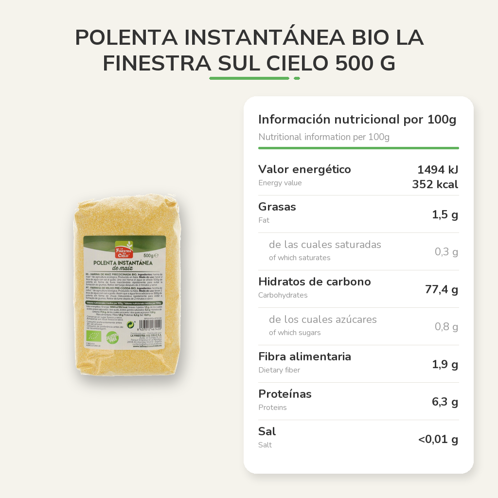 Información nutricional