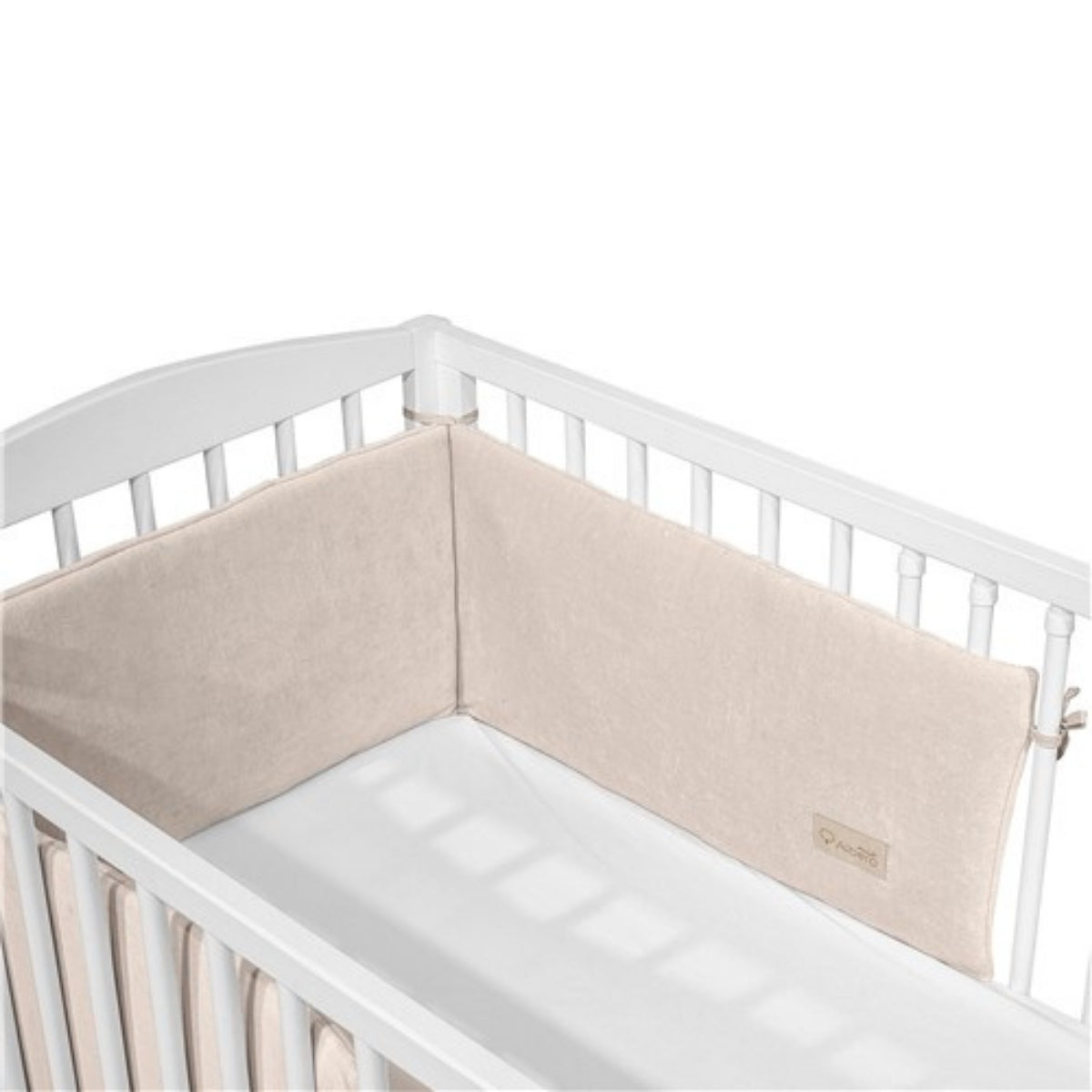 Chichonera Para Cuna 180x30 Velour Algodón Beige_1