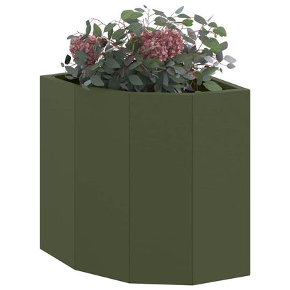 Macetero De Esquina Verde Oliva 30 X 30 X 35 Cm Acero_2