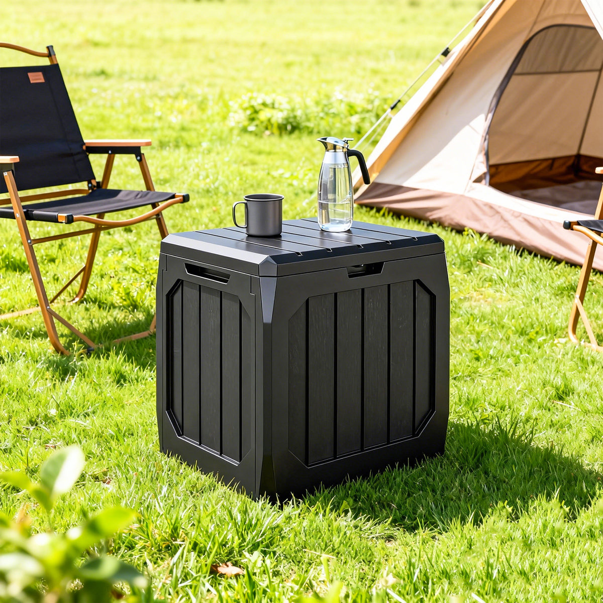 Baúl De Exterior Outsunny Pp Negro 56x45x53 Cm_4