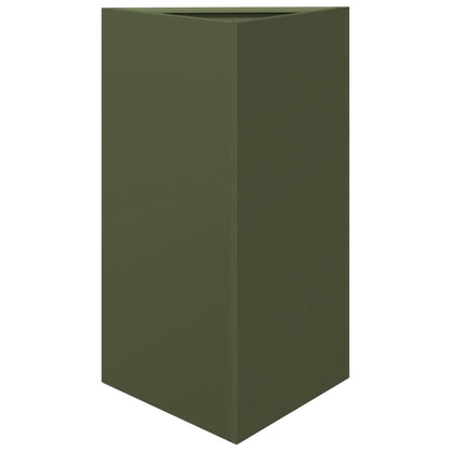 Jardinera Triangular Acero Verde Oliva 50x43x75 Cm_0