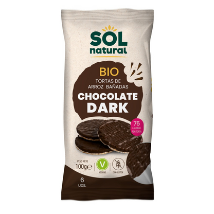 Tortitas de Arroz Bañadas con Chocolate Fondant Bio Sol Natural 100 g