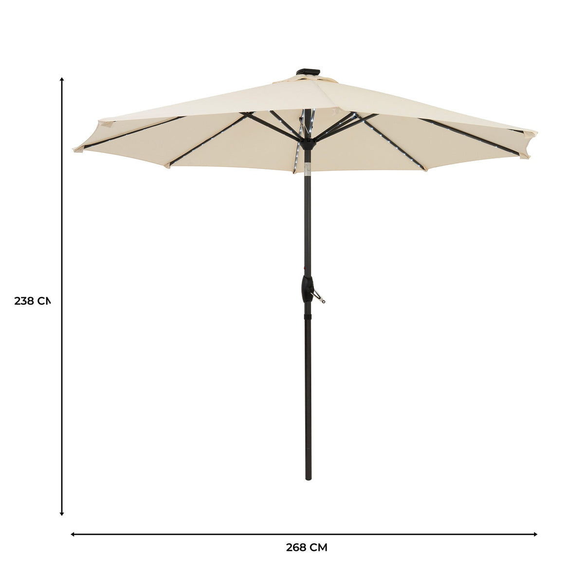 Parasol Led Inclinable De 2,7 M – Crema_4
