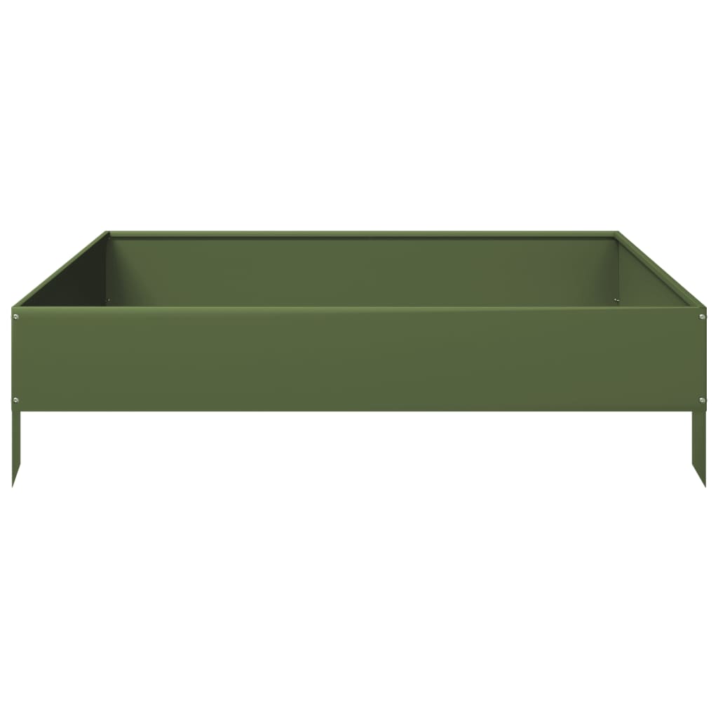 Arriate De Acero Verde Oliva 100x100x26 Cm_4