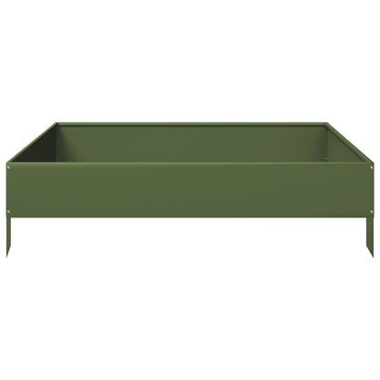 Arriate De Acero Verde Oliva 100x100x26 Cm_4