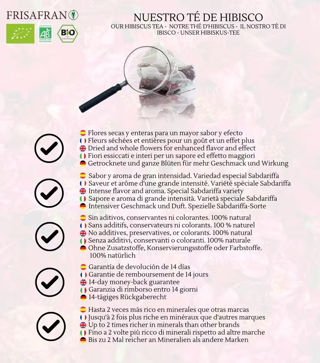 Infusión De Hibisco En Pirámides Ecológica | Frisafran 30 Uds_4