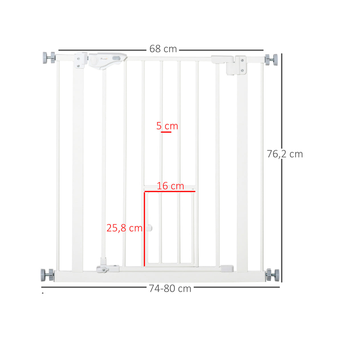 Pawhut Barrera De Seguridad Para Perros Extensible 74-80x76,2 Cm Blanco_2