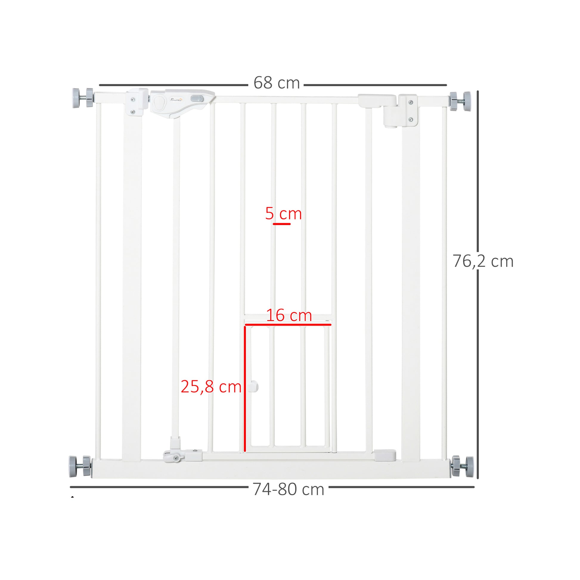 Pawhut Barrera De Seguridad Para Perros Extensible 74-80x76,2 Cm Blanco_2