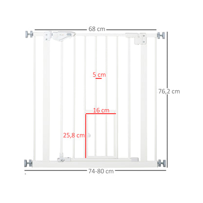 Pawhut Barrera De Seguridad Para Perros Extensible 74-80x76,2 Cm Blanco_2