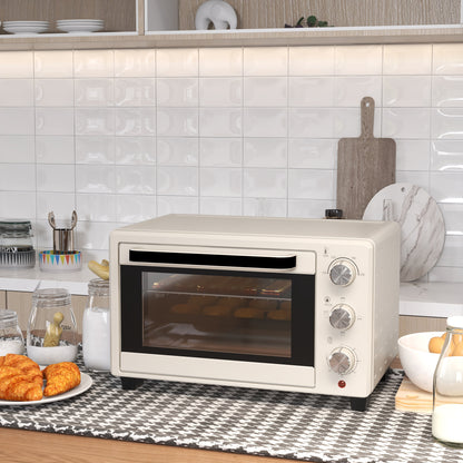 Homcom Horno Eléctrico De Sobremesa De 21l 1400w Con Temporizador Crema_1