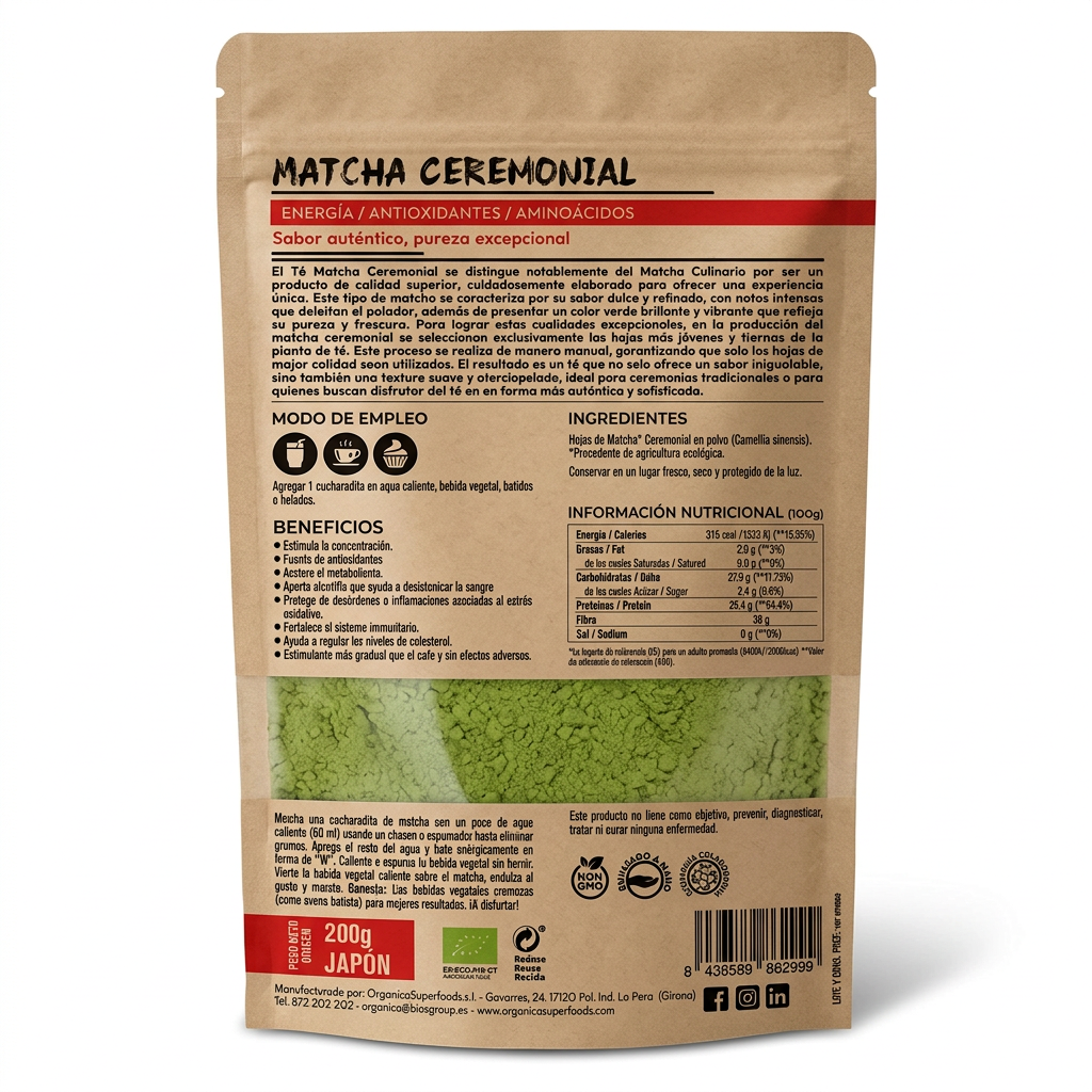 Matcha Ceremonial Bio 200g - Orgánica Superfoods_1