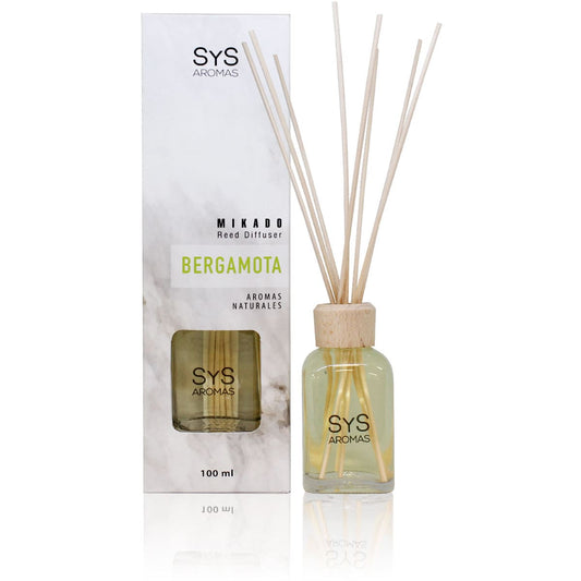 Ambientador Mikado Bergamota Mármol SYS Aromas 100 ml | Aroma Cítrico y Floral | Equilibrante_0