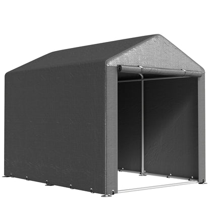 Outsunny Carpa Para Herramientas Bicicletas Y Motos 1,6x2,2x1,7 M Gris Oscuro_0