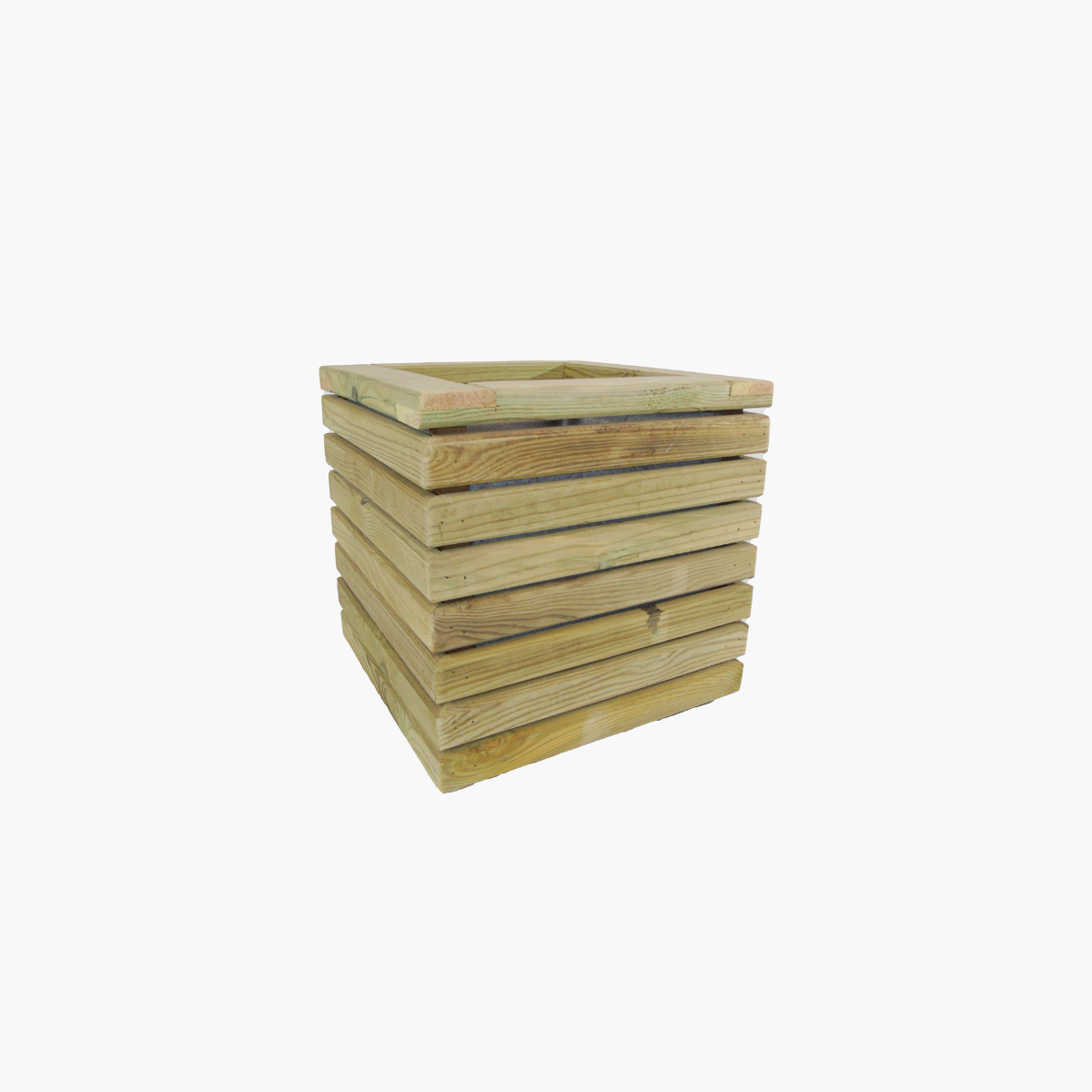 Jardinera Luxe De Madera Tratada Vidahuerto 50x50x50 Cm._1